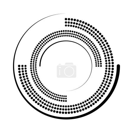 Téléchargez les illustrations : Pois noirs et lignes de vitesse en forme de cercle - en licence libre de droit