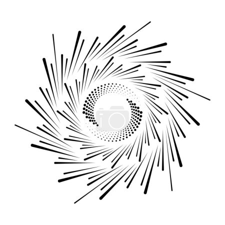 Ilustración de Puntos negros y líneas en forma de círculo - Imagen libre de derechos