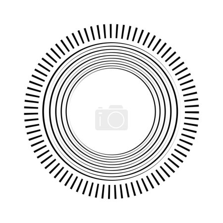Téléchargez les illustrations : Lignes noires demi-teintes en forme de cercle - en licence libre de droit