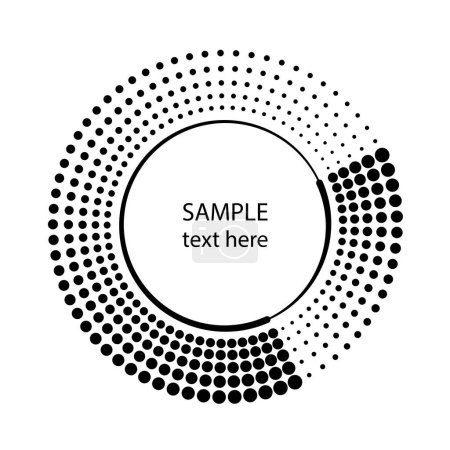 Illustration for Black halftone dots and lines in circle form - Royalty Free Image