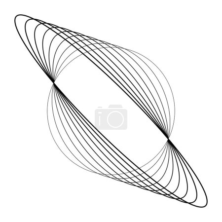 Ilustración de Círculos negros deformados en forma de espiral - Imagen libre de derechos