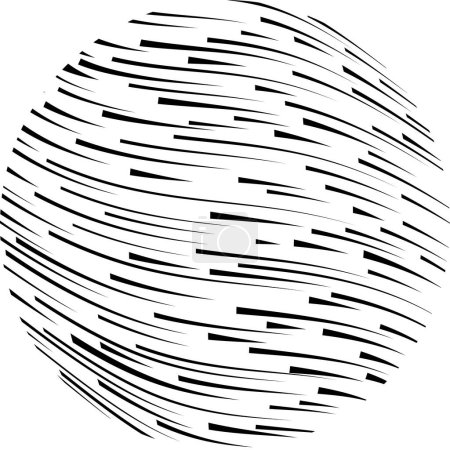 Ilustración de Líneas oblicuas de velocidad negra en forma de esfera - Imagen libre de derechos