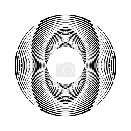 Illustration for Radial halftone dots and lines in spiral form - Royalty Free Image