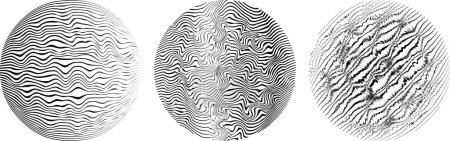 Ilustración de Conjunto de esferas vectoriales deformadas negras - Imagen libre de derechos