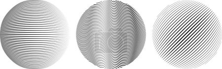 Illustration for Set of black vector spheres - Royalty Free Image