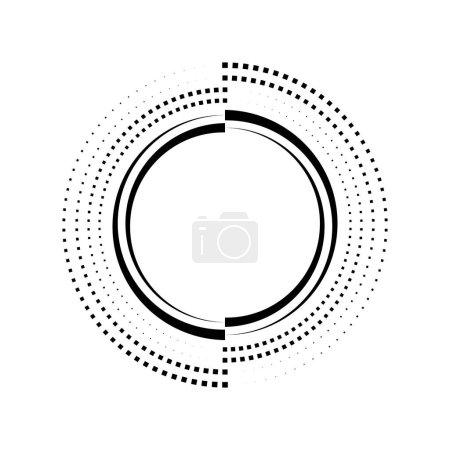 Téléchargez les illustrations : Petits carrés noirs et stipes en cercle pour - en licence libre de droit