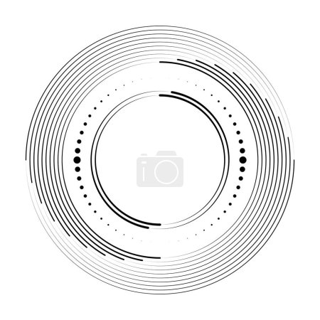Téléchargez les illustrations : Lignes de vitesse vectorielles et points en forme de cercle - en licence libre de droit
