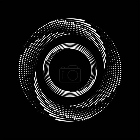 Illustration for Vector dotted white speed lines in vortex form - Royalty Free Image