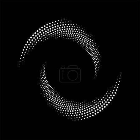 Illustration for Vector square dotted lines in vortex form - Royalty Free Image