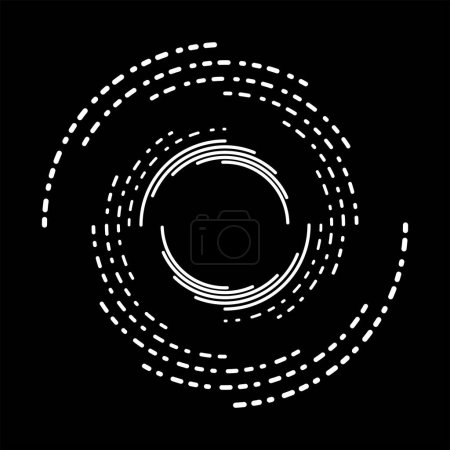 Illustration for White halftone dots and stripes in circle form - Royalty Free Image