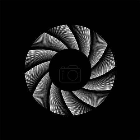 Ilustración de Rectángulos blancos de medio tono en forma de círculo - Imagen libre de derechos