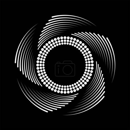 Illustration for White halftone dots and lines in circle form - Royalty Free Image