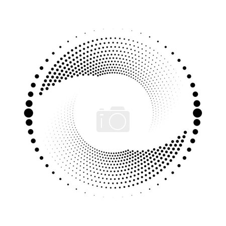 Téléchargez les illustrations : Lignes pointillées blanches demi-teintes en forme de spirale - en licence libre de droit