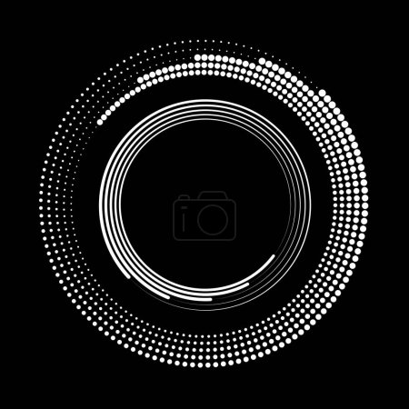 Illustration for White speed lines and dots in circle form - Royalty Free Image