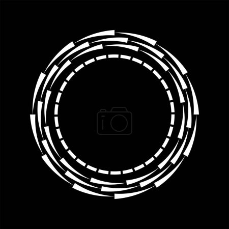 Illustration for White squares and speed lines in round form - Royalty Free Image