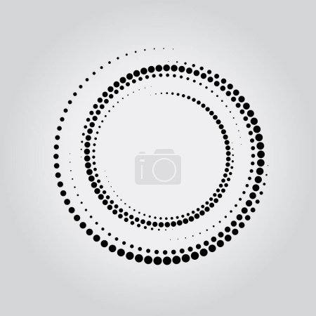 Illustration for Abstract black halftone dotted lines. Spiral form - Royalty Free Image