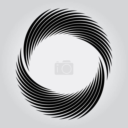 Téléchargez les illustrations : Rayures vectorielles noires abstraites. Forme vortex - en licence libre de droit