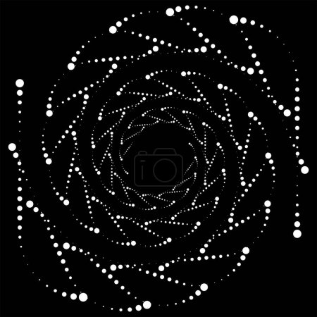 Téléchargez les illustrations : Rayures pointillées vectorielles blanches abstraites. Forme vortex. - en licence libre de droit