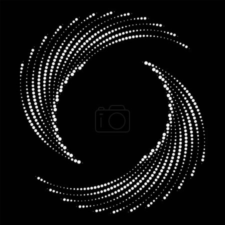Foto de Líneas punteadas de vectores blancos abstractos. Forma de vórtice - Imagen libre de derechos