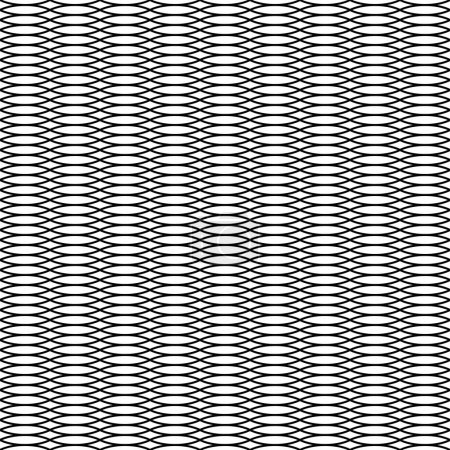 Illustration for Black abstract horizontal hollow ellipse shapes. Seamless pattern - Royalty Free Image