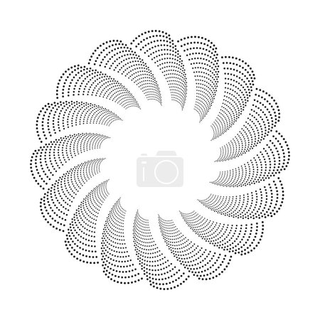 Illustration for Black spiral dots on white background - Royalty Free Image
