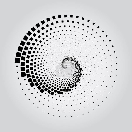Ilustración de Rayas cuadradas negras en forma de espiral - Imagen libre de derechos