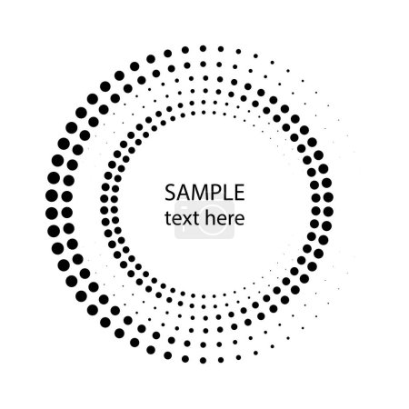 Ilustración de Vector de puntos de medio tono negro en forma redonda - Imagen libre de derechos