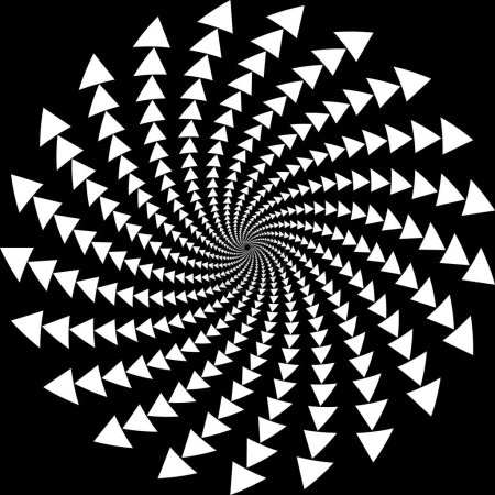 Téléchargez les illustrations : Triangles incurvés blancs en forme de spirale - en licence libre de droit