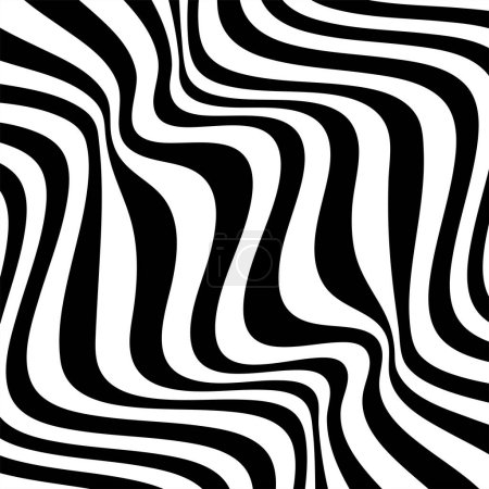 Ilustración de Rayas blancas distorsionadas sobre fondo negro - Imagen libre de derechos