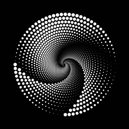 Téléchargez les illustrations : Lignes de vitesse pointillées blanches demi-teintes en forme de spirale - en licence libre de droit