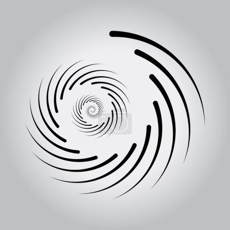 Ilustración de Elemento curvo negro abstracto en forma de espiral - Imagen libre de derechos