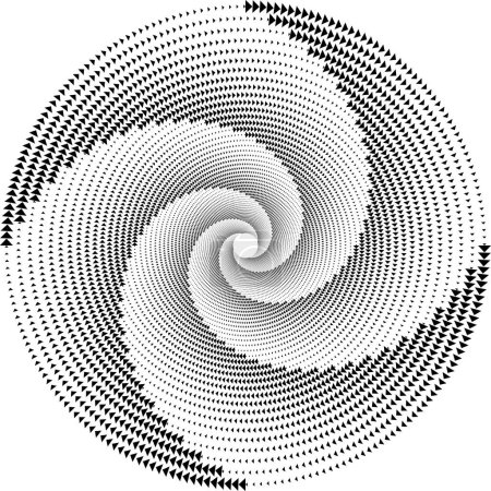 Téléchargez les illustrations : Minuscules triangles noirs abstraits. Forme spirale - en licence libre de droit