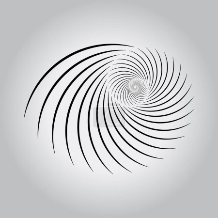 Téléchargez les illustrations : Forme incurvée abstraite noire en forme de spirale - en licence libre de droit