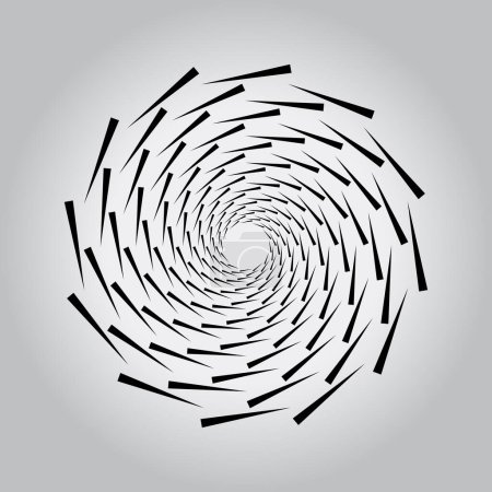 Ilustración de Líneas de velocidad de la punta de flecha negra en forma de espiral - Imagen libre de derechos