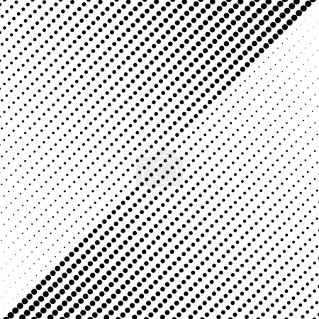 Illustration for Black halftone dots in speed lines form - Royalty Free Image