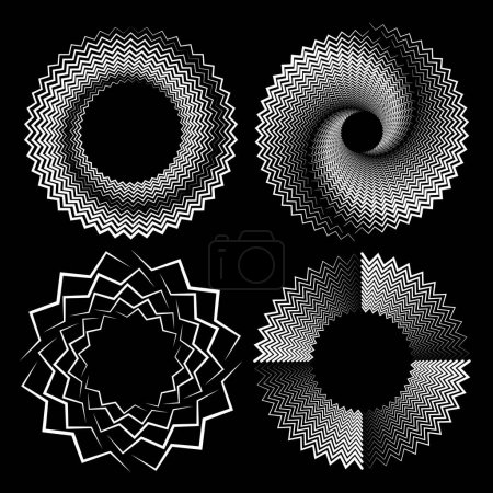 Ilustración de Conjunto de formas blancas diferentes en forma de círculo - Imagen libre de derechos