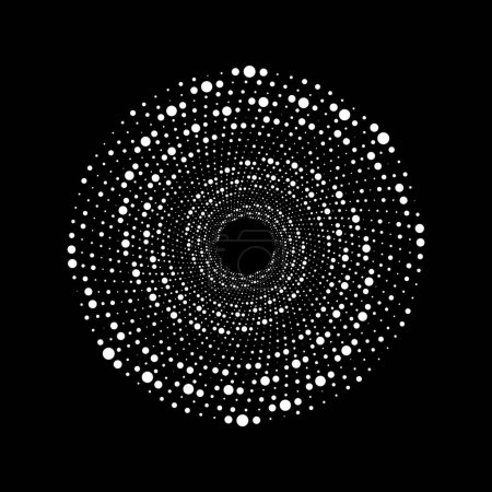 Téléchargez les illustrations : Forme abstraite blanche en forme de spirale. Pois demi-tons - en licence libre de droit