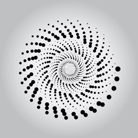Téléchargez les illustrations : Forme vortex blanc avec points demi-tons - en licence libre de droit