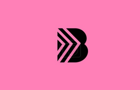 Illustration for Pink black B alphabet letter logo icon design with geometric lines. Creative template for business and company - Royalty Free Image