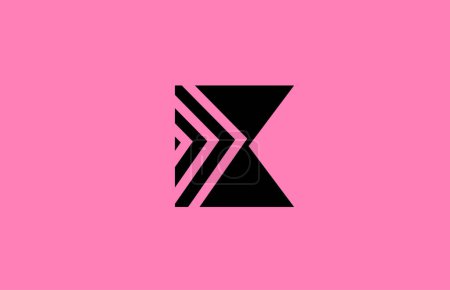Illustration for Pink black K alphabet letter logo icon design with geometric lines. Creative template for business and company - Royalty Free Image