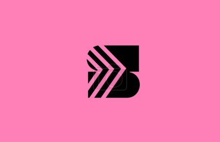 Illustration for Pink black S alphabet letter logo icon design with geometric lines. Creative template for business and company - Royalty Free Image