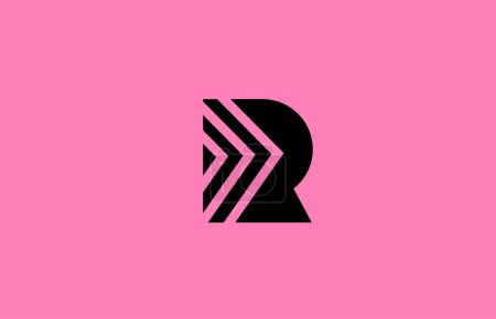 Illustration for Pink black R alphabet letter logo icon design with geometric lines. Creative template for business and company - Royalty Free Image