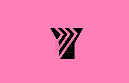 Illustration for Pink black Y alphabet letter logo icon design with geometric lines. Creative template for business and company - Royalty Free Image