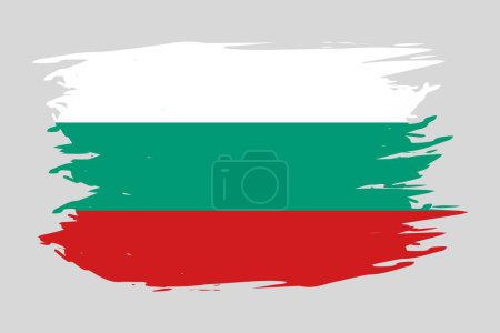 Illustration for Flag of Bulgaria painted with a brush stroke. Abstract concept. Bulgarian national flag in grunge style. Vector illustration - Royalty Free Image