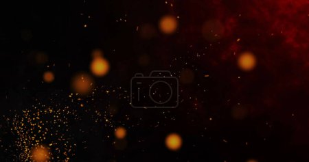 Photo for Fire or Dust on Black background. Sparks on black background - Royalty Free Image