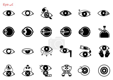Ilustración de Ilustración de ojo normal y discapacidad para ui ux icono médico, sitio web, aplicación, presentación, folleto, etc.. - Imagen libre de derechos