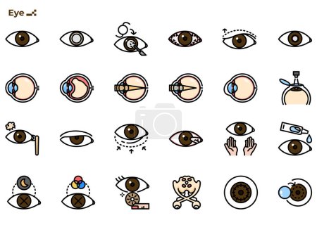 Illustration for Illustration of normal eye and disability for medical ui ux icon, website, app, presentaion, flyer, brochure etc. - Royalty Free Image