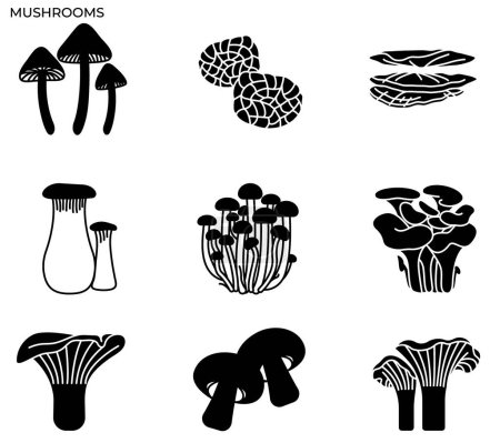 Illustration von Pilzen und Pilzen modernes Icon-Konzept ui ux icon für Website, App, Präsentation, Flyer, Broschüre usw..