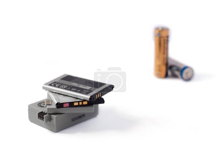 Photo for Lithium ion batteries on a white background - Royalty Free Image