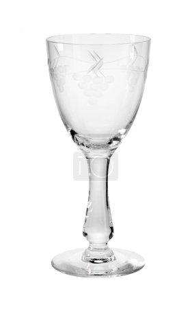 Photo for Wine glass with ornament isolated on white background - Royalty Free Image